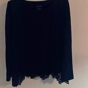 Talbots Plus Women’s Size 2X Long Sleeve Lace trim Long Sleeve Cotton Blend
